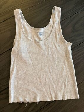 Brandy Melville Beige Ribbed Tank Top
